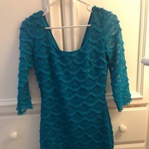 Guess turquoise 3/4 sleeve dress